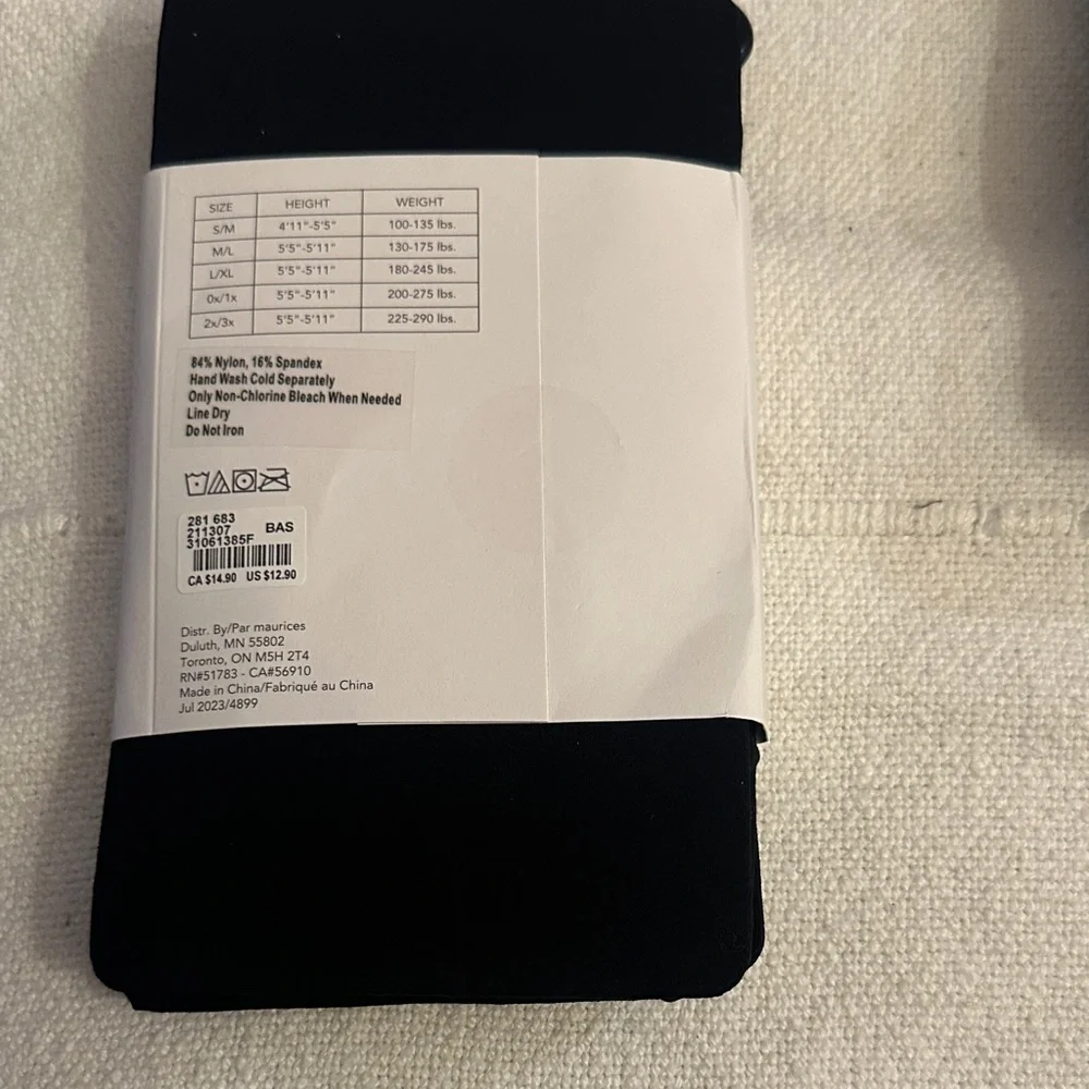 Maurices Black Opaque Control Top Tights